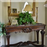 F20. Ashley Furniture Casa Mollino marble top console table. 34”h x 54”w x 22”d